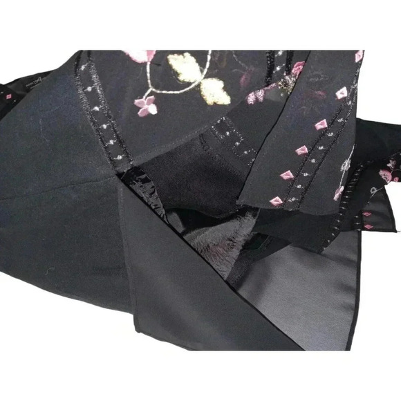 Positive Attitude Women's Blouse-Size 16 Petite-Floral Embroidery-Button Front - Picture 5 of 13